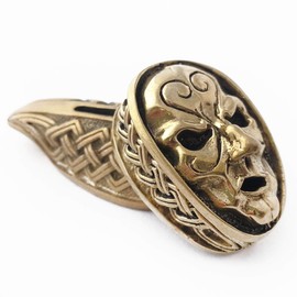 CooB Knife Finger Guard Bolster & Pommel for Custom Knife Knives Making Handle, Hand-Casted Metal Knife Supplier Accessories (Set Celtic Death Mask)