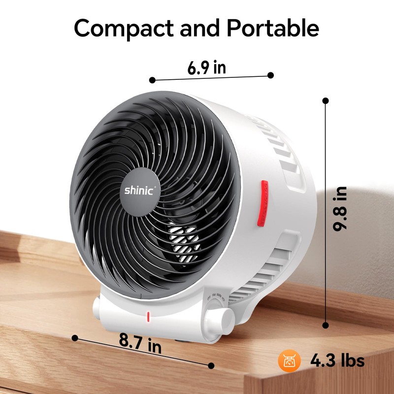 Shinic 2-in-1 Heater and Fan Combo,1500W Portable Space Heater with