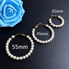 Pearl Hoop Earrings for Women Fashion Dangle Hypoallergenic Layer Earrings
