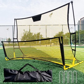 Seliyoo Dual-Sided Soccer Rebounder – Adjustable High/Low Nets for Volleys & Ground Passes, Portable Training Board for 2 Players, Teams & Home Backyard Use