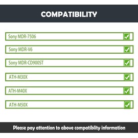 HTINDUSTRY Replacement Ear Pads Compatible with Sony ATH-M50X M40X M30X MDR-V6 MDR-7506 MDR-CD900ST Wireless Headphones Ear Pads with Soft Fabric/High Density Foam