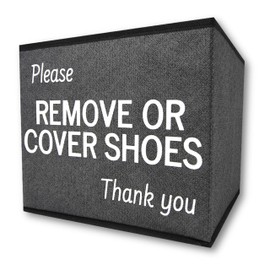 RE GOODS Shoe Covers Box | Disposable Shoe Bootie Holder For Realtor Listings and Open Houses | Please Cover or Remove Shoes Bin | Shoe Bootie Box (5)