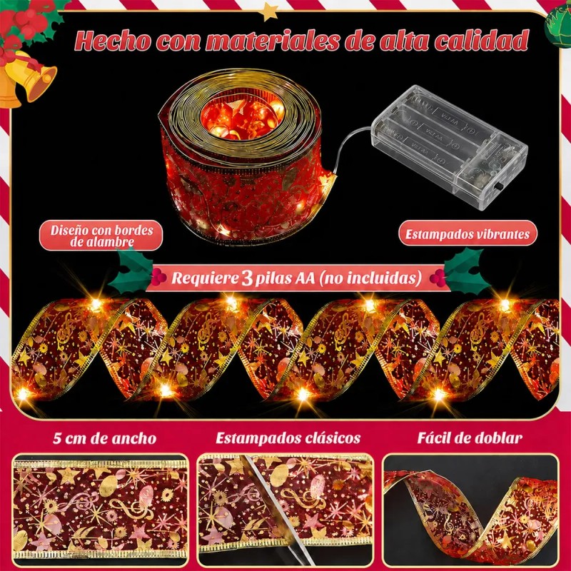 Hyz.mx - Serie Liston Navideño Luces Led Arbol De Navidad