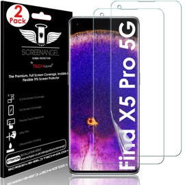TECHGEAR [2 Pack Screen Protector fits Oppo Find X5 Pro 5G [Screen Angel Edition] [Case Friendly] [Bubble Free] [FULL Screen Coverage] HD Clear Flexible TPU Film