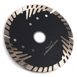 Z-Lion Diamond Saw Blade 5" Inch with Cooling Holes,Turbo Diamond Segments Blade for Marble Granite Stone Pavers Concrete Wet/Dry Cutting