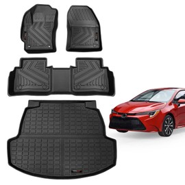 Jdeymat Car Floor Mats and Cargo Trunk Liner for Toyota Corolla Sedan 2020-2023 2024 Rubber All Weather Accessories(not fit Hatchback) (Floor Mats+Cargo Liners)