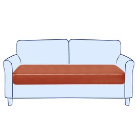 SUBRTEX Leather Waterproof Cushion Covers Breathable Sofa Seat Slipcpvers for 2 Seaters Stretch Replacement for Furniture Protector (Medium, Orange)