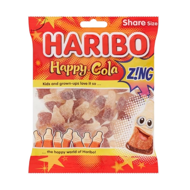 Haribo Happy Cola Zing Share Size Bag Pouch 140g