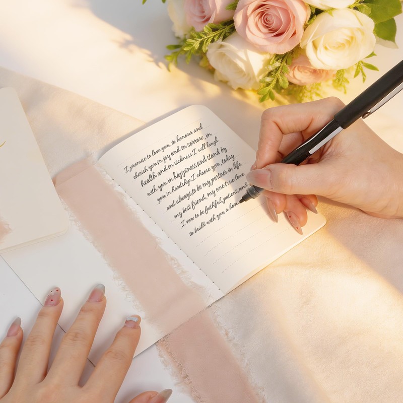 Wedding Vow Books His and Hers, Soft Touch Cover with