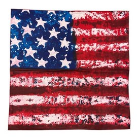 V5 American Flag Bandana 100% Cotton - 21 inches - Bulk Wholesale Packs 3 Designs (USA StoneWash Flag, 6), 22x22