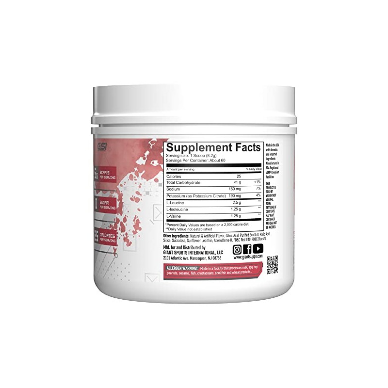 Giant Sports Performance Edge Series BCAA 60 Serving (Black Cherry,