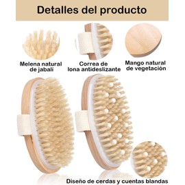 2 Piezas Cepillo Para Cuerpo, Cepillo Corporal Con Cepillo De Cerdas Naturales, Exfoliación Y Masaje, Diseño Ergonómico Para Uso Diario En Ducha Y Baño, Herramienta De Higiene Personal Para Adultos