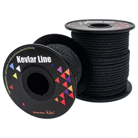 emma kites 100% Blade Kevlar Line Black High Strength Lightweight Braided Construction 31M x 45kg / 100lb Break Strength Outdoor Sports Survival Fishing Hiking Accessory Cord General Purpose