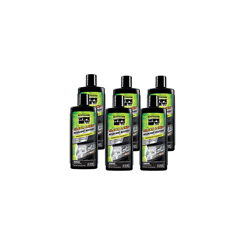 Wipe New Rust-Oleum 381403-6PK Clear Lens Headlight Restore, 8 oz,