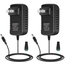 24V Power Supply, 1A 24W LED Lights Power Adapter, 100-240V AC to 24V DC Transformer for LED Strip Lights, Wall Plug Power Supply with 5.5/2.1 DC Female Barrel Connector (2 Pack)