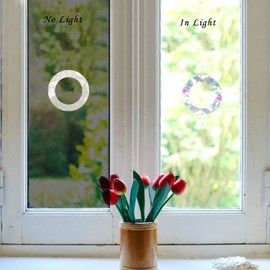 Ring and Circle Static Window Clings Anti Collision Window Decals for Bird Strikes, Glass Awareness Stickers, Stop Birds Flying into Windows, Set of 21