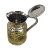 Indian Fine Stainless Steel Water Pitcher, Meenakari Decorative Jug, Table
