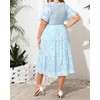 Plus Size Easter Dress Midi Curvy Light Blue Summer Casual