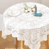 Huierxun Cotton White Lace Small Square Tablecloth 36 x 36