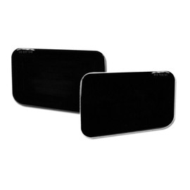 DORNATA 2pcs Tail Light Assembly Set Rear Side ABS Black Smoked Lens Bumper Reflectors Lamps for Hummer for H2 /Base 05-09 Smooth Screws-Mounting Style RB-244BH 15100038