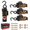 Porotmotor 4 Pack Bolt-On Retractable Ratchet Straps (1" x5.3'), Self