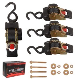 Porotmotor 4 Pack Bolt-On Retractable Ratchet Straps (1" x5.3'), Self Retractable Ratchet Tie Down Straps Auto Retracting Transom Tie Down Straps for Boats, Jet Skis, Motorcycles, ATVs, Cargo