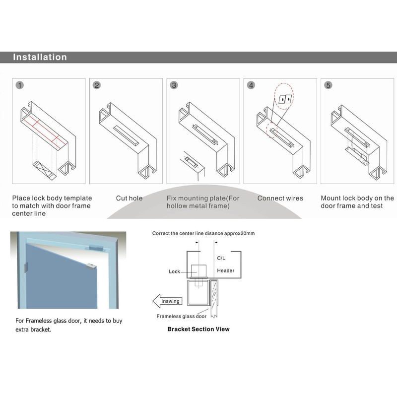 Electric Drop Bolt Lock Deadbolt Fail-Safe NC Mode 12V DC