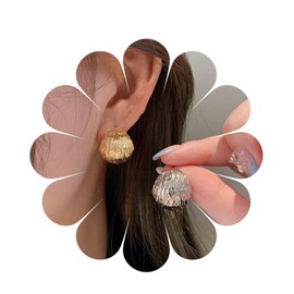 Yheakne Vintage Wide Hoop Earrings C-Shape Chunky Huggie Earrings Gold Open Earrings Exaggerated Statement Earrings Jewellery for Women and Girls (Gold), Silver