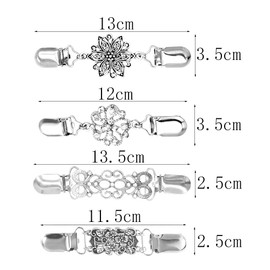 Trsnzul Cardigan Clip Pack of 4 Scarf Clip Jacket Fasteners for Cardigan Vintage Pullover Chain Collar Clip Scarf Clip Scarf Clip Scarf Clip Scarf Clip Scarf Collar Metal Clip, Metal