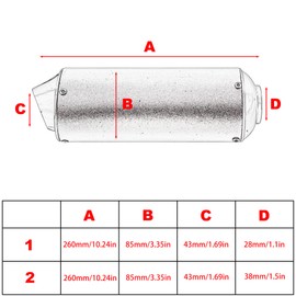 28MM 1.1" Exhaust Muffler,Motorcycle Exhaust Silencer Pipe For 50cc 70cc 90cc 110cc 125cc 150cc 160cc Taotao Sport-B Dirt Pit Bike ATV Quad-Black