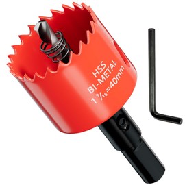 GARHWAL GARHWAL Bi-Metall-Lochs?ge 40mm, Bohrkrone, Lochbohrer, mit Dreiecksschaft Adapter und Zentrierbohrer - Pr?zises und schnelles Schneiden von Holz, Kunststoff, Gipskarton, dnnen Metallplatten und mehr