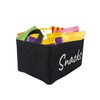 SnowTing Fabric Snack Basket for Kitchen Pantry Countertop, Black Large