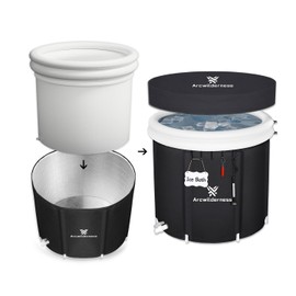 Arcwilderness Foil Cold Plunge Tub - 130 Gal XL Ice Bath Tub for Athletes, Heat Reflective Ice Pod with Cover, Replaceable Inner Liner, Insulated Ice Tubs for Cold Plunge