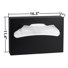 Desyeryamimi Toilet Seat Cover Dispenser,Commercial Stainless Steel Brushed Toilet Seat Cover Holder for Disposable Toilet Seat Covers Wall Mount for Bathroom Restroom（Black）