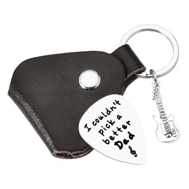 Dad Gifts from Daughter Son Dad Christmas Birthday Gifts for Father Bass Guitar Pick Keychain Dad Pocket Token Daddy Retirement Valentines Father Day Gifts for Daddy Pocket Coin Daddy Music Lover Gift