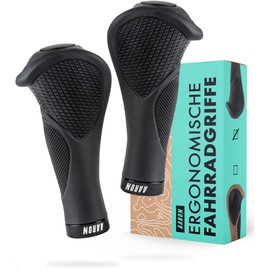AARON Ergonomic bicycle grips with gel cushioning, ergonomic handlebar grips made of non-slip rubber, handles suitable for e-bike, trekking bike, mountain bike, city bike and touring bike in black