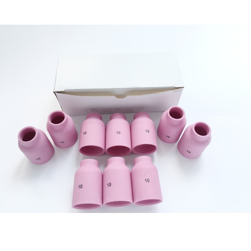 10Pcs TIG Welder Torch Accessories-Pink Large Gas Lens Cup Alumina