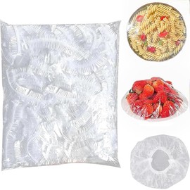 100 Plastic Bowl Covers for Bread Proofing, Large Plastic Wrap Food Storage Covers elastic, Plate Covers plastic food covers stretch disposable, plastic bowl covers reusable for sourdough, 10-15inch