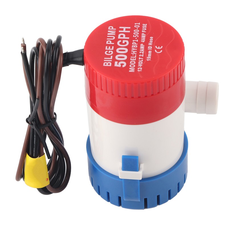 12V Blige Water Pump 3/4in Hose Outlet 500GPH Electric SemiOpen