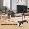 Mobile TV Stand, Rolling TV Cart with Wheels for 32-75