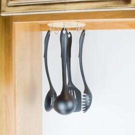 EZ Reach - Under Cabinet Utensil Holder (Baltic Birch Laminate - Stainless Hooks)
