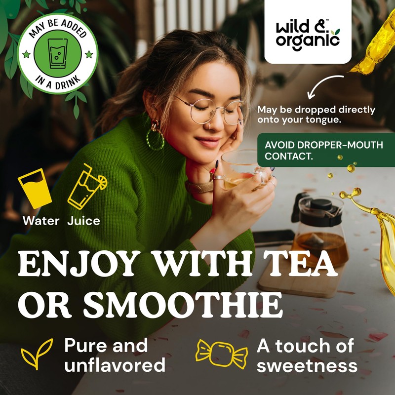 Wild & Organic Green Tea Extract Liquid Drops - Antioxidant