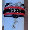Cheer Charm Bracelet- Girls Infinity Love Adjustable Cheerleading Jewelry in