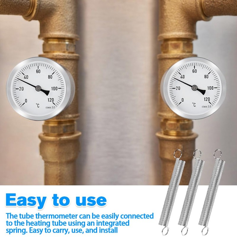 Udbrud Heating Pipe Thermometer, Pack of 3, Pipe Thermometer with
