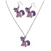 Little Pony Twilight Sparkle Charm Pendant Necklace And Earrings Set