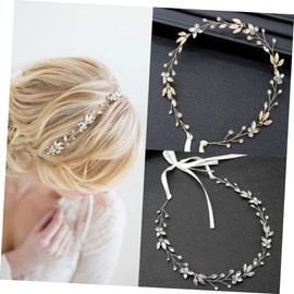 Baluue 1pc Bridal Hair Wreath Rhinestones Leaf Headband Hair Accessory for Wedding Elegant Garland Headwear for Brides and Bridesmaids Comfortable and Lightweight Design for