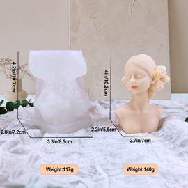 Candle Molds，Resin Molds 3D Silicone Mold for Candle Making Molds Candle Making Kits Moulds for Soaps, Wax, Clay, Plaster, Silicone Candles Resin Mould for Art Crafts and Festival Decoration (Color :