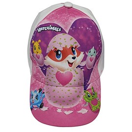 Hatchimals Girls Mixed Animal Baseball Cap for Kids, White
