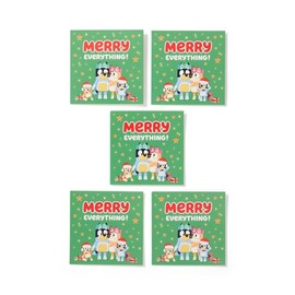 Bluey Christmas Cards 5 Pack Green