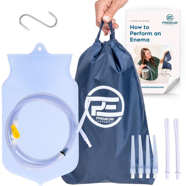 PE Premium Enema Clear Silicone Enema Bag Kit - 2